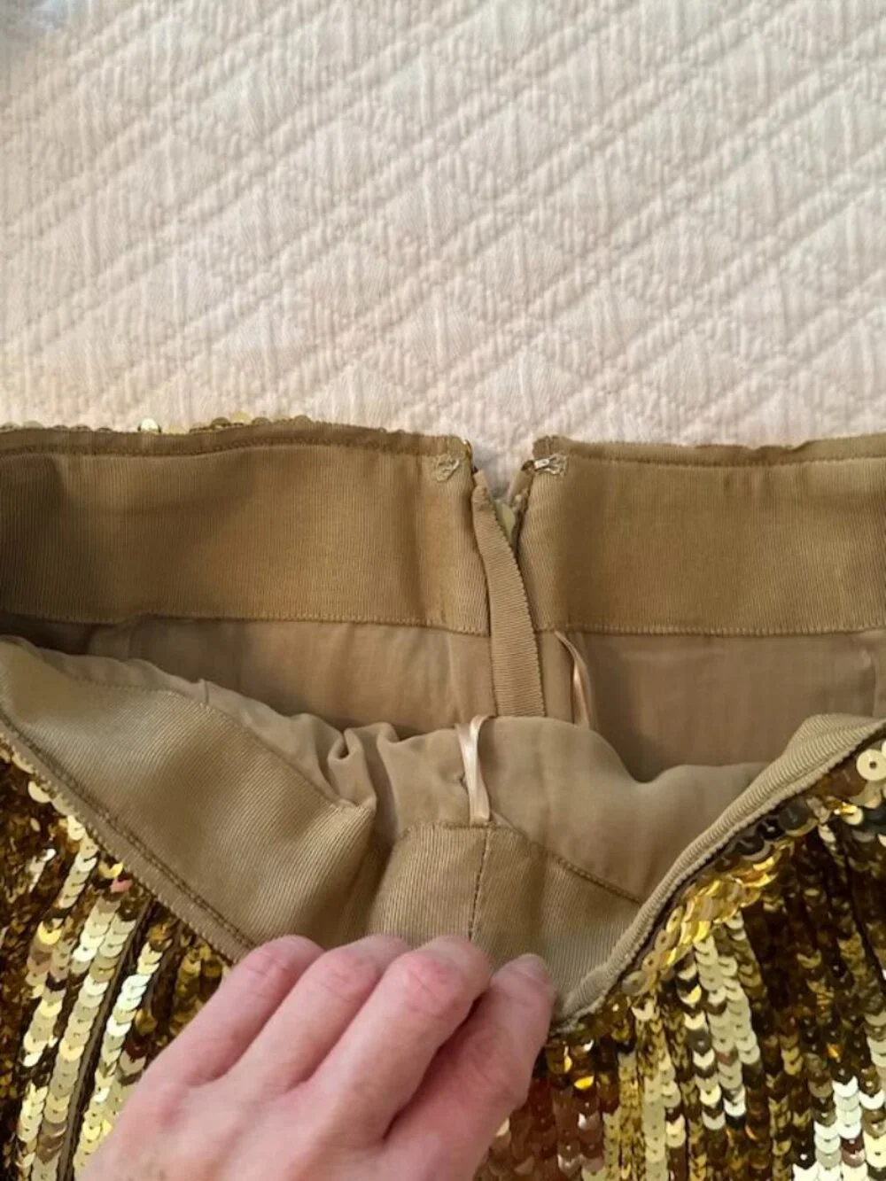 NWT J.Crew Collection Gold Sequin Slip Skirt - Size 4